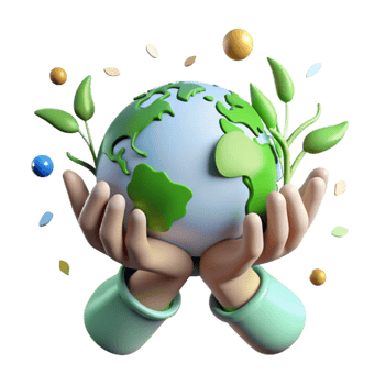 dramatic artistic Hands Holding Earth with Green Continents Transparent Background detailed png