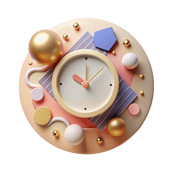 elegant modern Modern Clock Face Minimalist Design Isolated high resolution png
