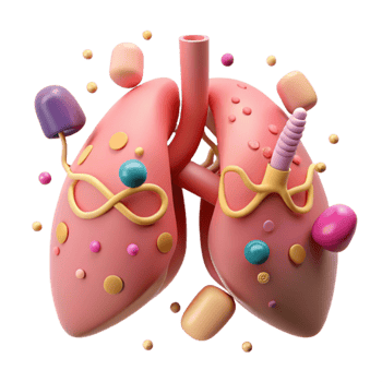 extraordinary abstract Healthy Lungs Pink Color Isolated Element high resolution png