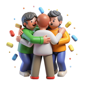 extraordinary vintage Group Hugging After Disaster Transparent exclusive png