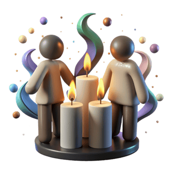 stunning vintage People Holding Candles Vigil Silhouette Cutout genuine png