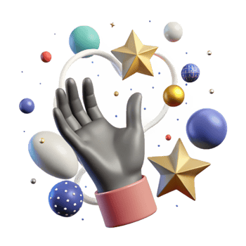 dramatic artistic Hand Reaching for Stars Silhouette with Transparent Background high quality png