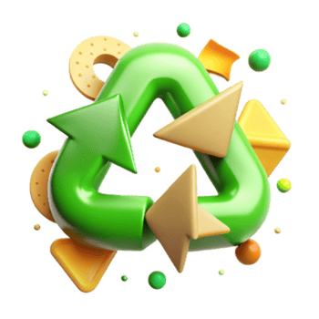 vibrant vintage Recycling Symbol with Green Arrows Transparent Background high resolution png