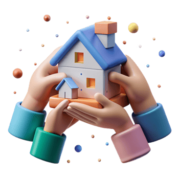 elegant contemporary Hands Building House Teamwork Silhouette Isolated png