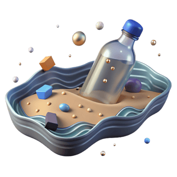 stunning modern Plastic Bottle Floating in River Cutout Isolated Transparent Background Close Up png