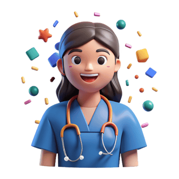 elegant vintage Nurse Illustration Blue Scrubs Cutout high resolution png