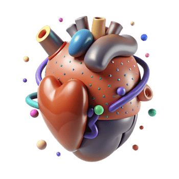 wonderful traditional Human Heart Anatomical Illustration Isolated png