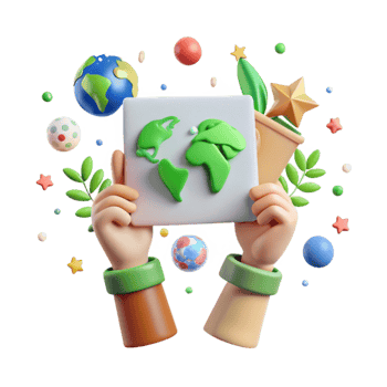 beautiful creative Hands Holding Sign Promoting Environmental Awareness Transparent Background genuine png