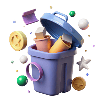 beautiful traditional Recycling Bin with Lid Open Isolated Element premium png