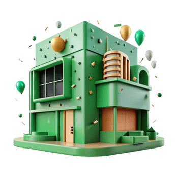 impressive rustic Green Building Design Illustrated Cutout high resolution png
