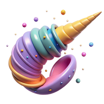 vibrant contemporary Narwhal Horn Isolated Spiral Pattern original png