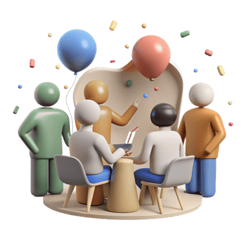 serene modern Group Silhouette Sharing Ideas Meeting Transparent Background detailed png