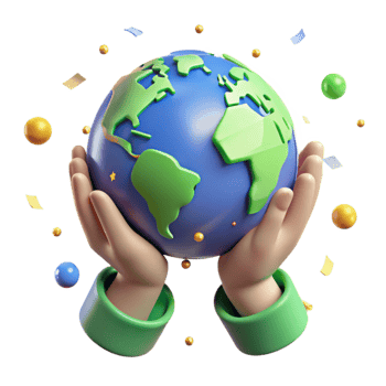 extraordinary rustic Hands Holding Globe with Green Leaves Cutout genuine png