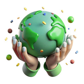 wonderful modern Hands Holding Green Earth Transparent Background high quality png