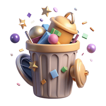 impressive modern Recycling Bin Overflowing with Plastic Transparent Background premium png