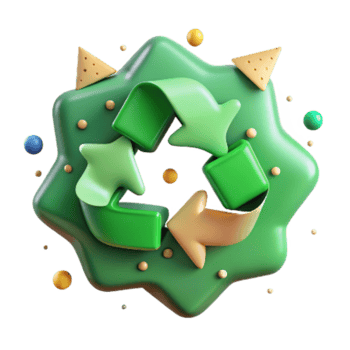 elegant traditional Recycle Symbol Green Icon Cutout Isolated on White png
