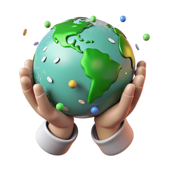 stunning classic Hands Holding Earth Globe Green Continents Transparent Background high quality png