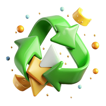 elegant traditional Recycling Symbol Green Arrows Isolated Element exclusive png