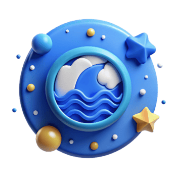 elegant creative Ocean Conservation Program Icon Blue Isolated premium png