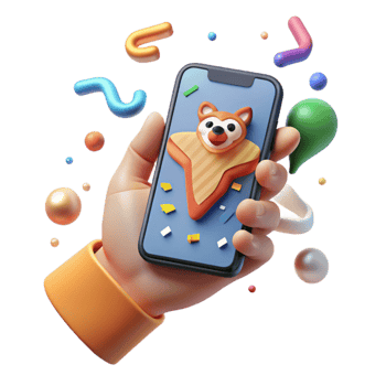 serene modern Hand Holding Smartphone with Animal Tracking App Cutout Front View detailed png