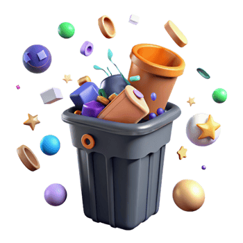extraordinary traditional Recycling Bin Overflowing with Plastic Transparent Background png