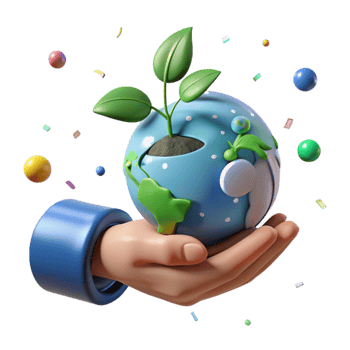 dramatic contemporary Hand Holding Globe Seedling Transparent Isolated genuine png
