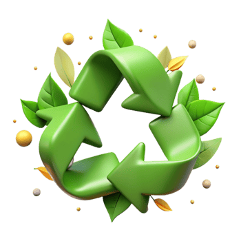 wonderful classic Recycle Symbol Formed by Green Leaves Isolated Element original png