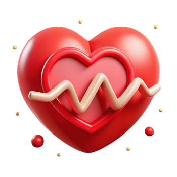 dramatic classic Healthy Heart Icon Red Isolated Element premium png