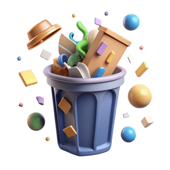 elegant rustic Recycle Bin Overflowing with Plastic Transparent Background genuine png