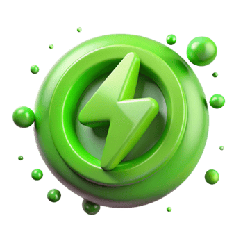 serene vintage Green Energy Symbol Bright Green Isolated detailed png