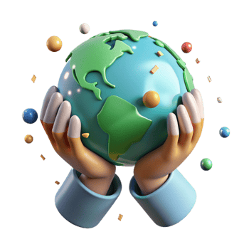 beautiful artistic Hands Holding Earth Gentle Lighting Transparent Background high resolution png
