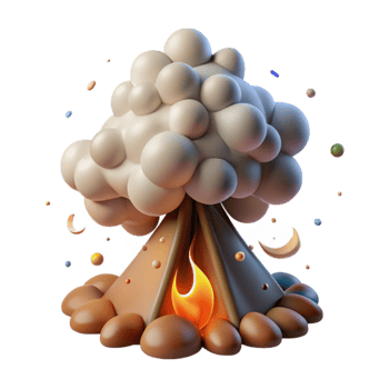 elegant classic Poacher Campfire Smoke Plume Isolated authentic png