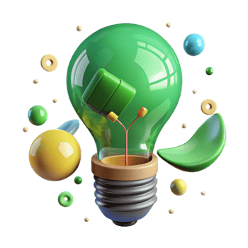 vibrant contemporary Green Energy Light Bulb Cutout authentic png