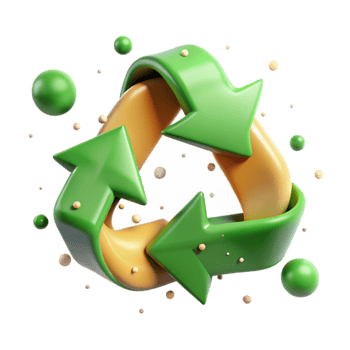 elegant artistic Recycling Symbol Green Arrows Isolated Element original png