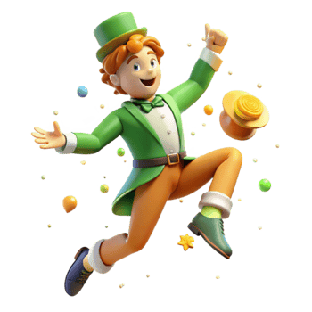 vibrant rustic Irish Step Dancer Mid Air Isolated Energetic Movement premium png