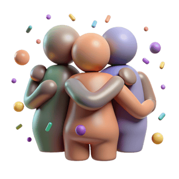 stunning minimalist Group Hugging Silhouette Unity Symbol Isolated high quality png