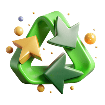 vibrant contemporary Recycle Arrow Symbol Green Cutout Isolated on White professional png
