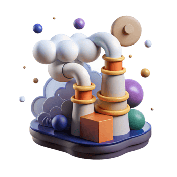 extraordinary rustic Pollution Mitigation Icon with Smokestack and Cloud Isolated genuine png