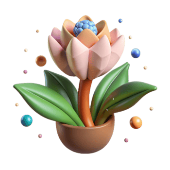 vibrant contemporary Plant Flower Pistil Diagram Isolated Cutout original png
