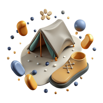 dramatic classic Poacher Camp Footprints Scattered Transparent Background genuine png