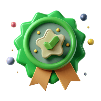 serene rustic Green Business Certification Badge Isolated Element authentic png