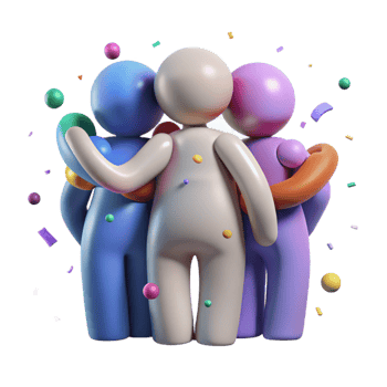serene contemporary Group Hugging Silhouette Unity Symbol Isolated premium png