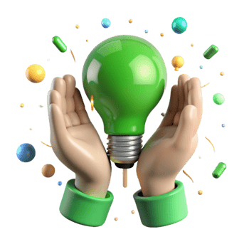 elegant rustic Hands Holding Lightbulb Green Energy Transparent Background genuine png