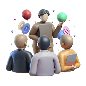 beautiful minimalist Group Silhouette Brainstorming Meeting Transparent Background detailed png