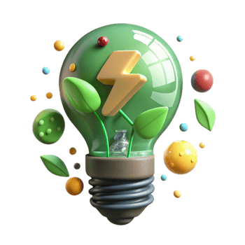 dramatic traditional Green Energy Symbol in Lightbulb Cutout genuine png