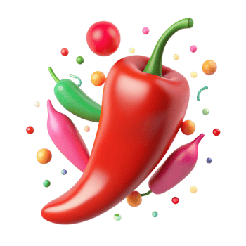 elegant vintage Red Chili Pepper Cutout with Stem Detail detailed png