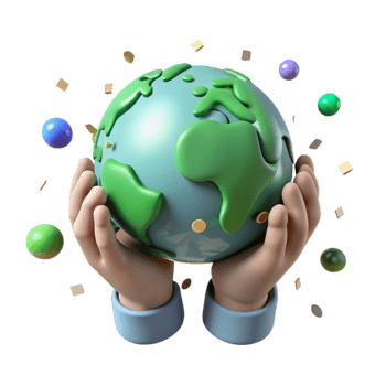 extraordinary abstract Hands Holding Globe with Green Leaves Cutout exclusive png
