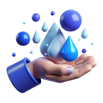 stunning rustic Open Hand Receiving Rain Drops Isolated Element with Blue Hues high resolution png