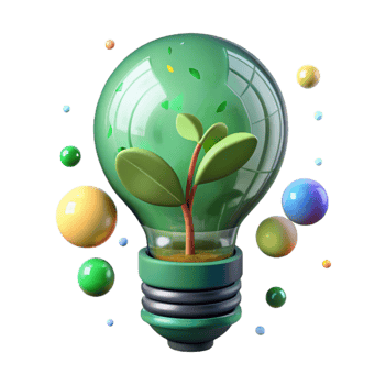 wonderful rustic Green Light Bulb with Plant Inside Transparent Background high resolution png