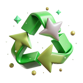 impressive artistic Recycling Arrows Green Symbol Isolated Element premium png